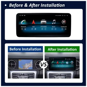 Upgrade Head Unit Android Mercedes SLK W171 Android 2008-2011 NTG4.5 Anda dengan CPU 8-core, 4+64GB atau 6+128GB, layar IPS 12.3″, DSP, Wireless CarPlay & Android Auto.