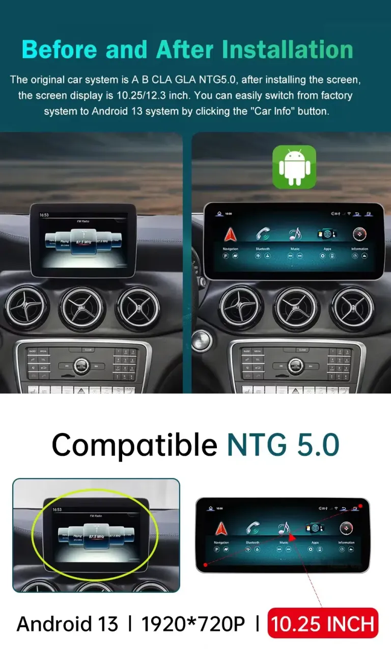 Head Unit Android Mercedes B-Class 2012-2018 | CarPlay DSP