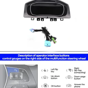 Volkswagen VW Tiguan Digital Cluster 2009-2017 untuk Mk1 Tipe 5N LCD Dashboard | CarPlay Map Sync 5 Klaster Instrumen Digital Volkswagen Tiguan 2009–2017 12.3 inch konektor belakang dan port kabel