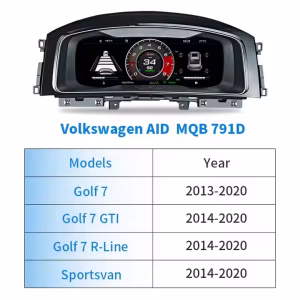 Panel Instrumen Digital VW Golf Mk7: Modifikasi Berbasis Linux untuk Passat B8 & Arteon 8 Tampilan dekat panel instrumen digital Volkswagen untuk Golf 7, Passat B8, dan CC yang menampilkan panel LCD IPS berukuran 12,3 inci serta kualitas pengerjaannya