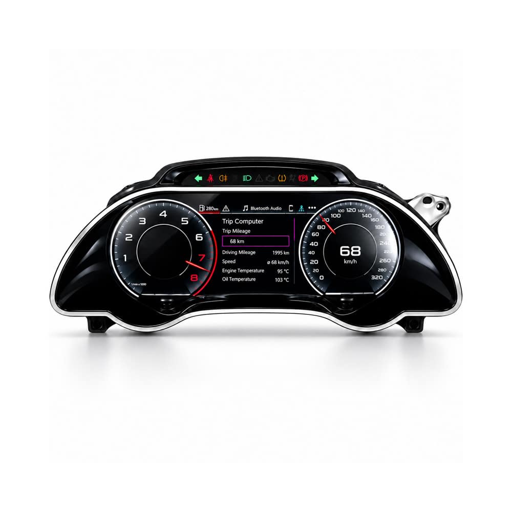 Tingkatkan Audi A5 B8 2008–2016 Anda dengan cluster digital LCD 12.3″, pemasangan bergaya OEM, data kendaraan yang dipertahankan, kontrol kemudi, dan dukungan iKAGOO.