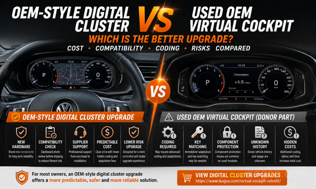 Upgrade Klaster Digital Terbaik: Gaya OEM vs Virtual Cockpit OEM Bekas