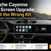 Pemasangan upgrade layar ganda Porsche Cayenne 2018–2023 di bagian interior