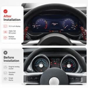 Ford Mustang S550 Digital Cluster installed dashboard with 12.3-inch display