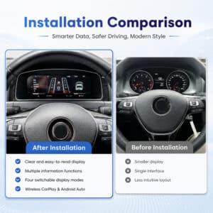 Perbandingan virtual cockpit VW Golf Mk7 yang menampilkan data lebih cerdas, berkendara lebih aman, gaya modern