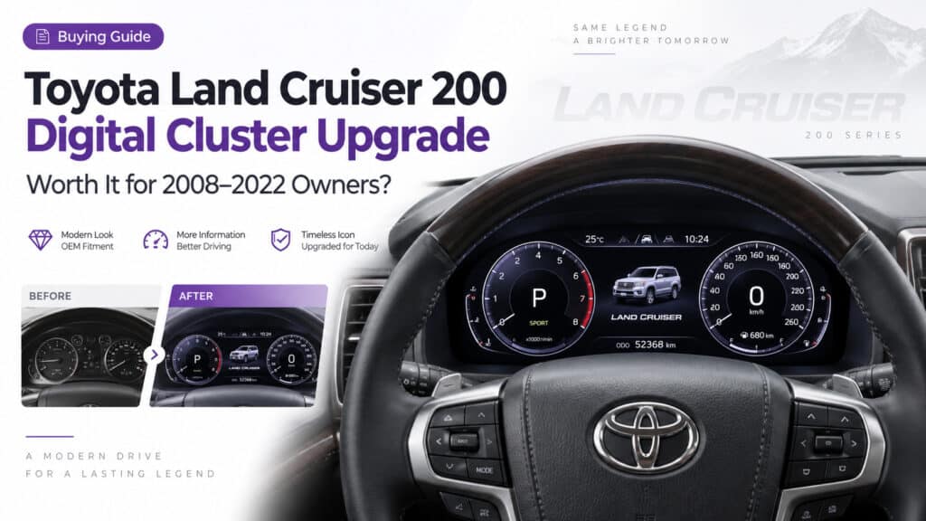 Peningkatan kluster digital Toyota Land Cruiser Seri 200 dipasang di dasbor J200 LC200