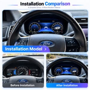 Klaster instrumen digital Ford Explorer 2011-2019 sebelum sesudah