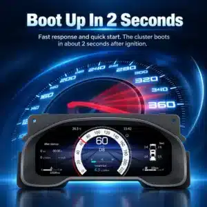 Toyota Tundra Digital Instrument Cluster 2015–2019 — CarPlay, Maps & a Modern Virtual Cockpit 8 Product UI image showing the Toyota Tundra digital cluster with a speedometer-themed boot display claim in the graphic.