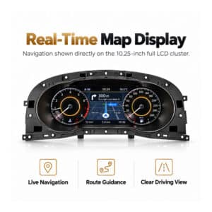 vw golf sportsvan digital cluster map display