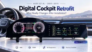 Retrofit Kokpit Digital Audi Q7 4L – Dasbor Original Versus Kokpit Digital iKAGOO Terpasang